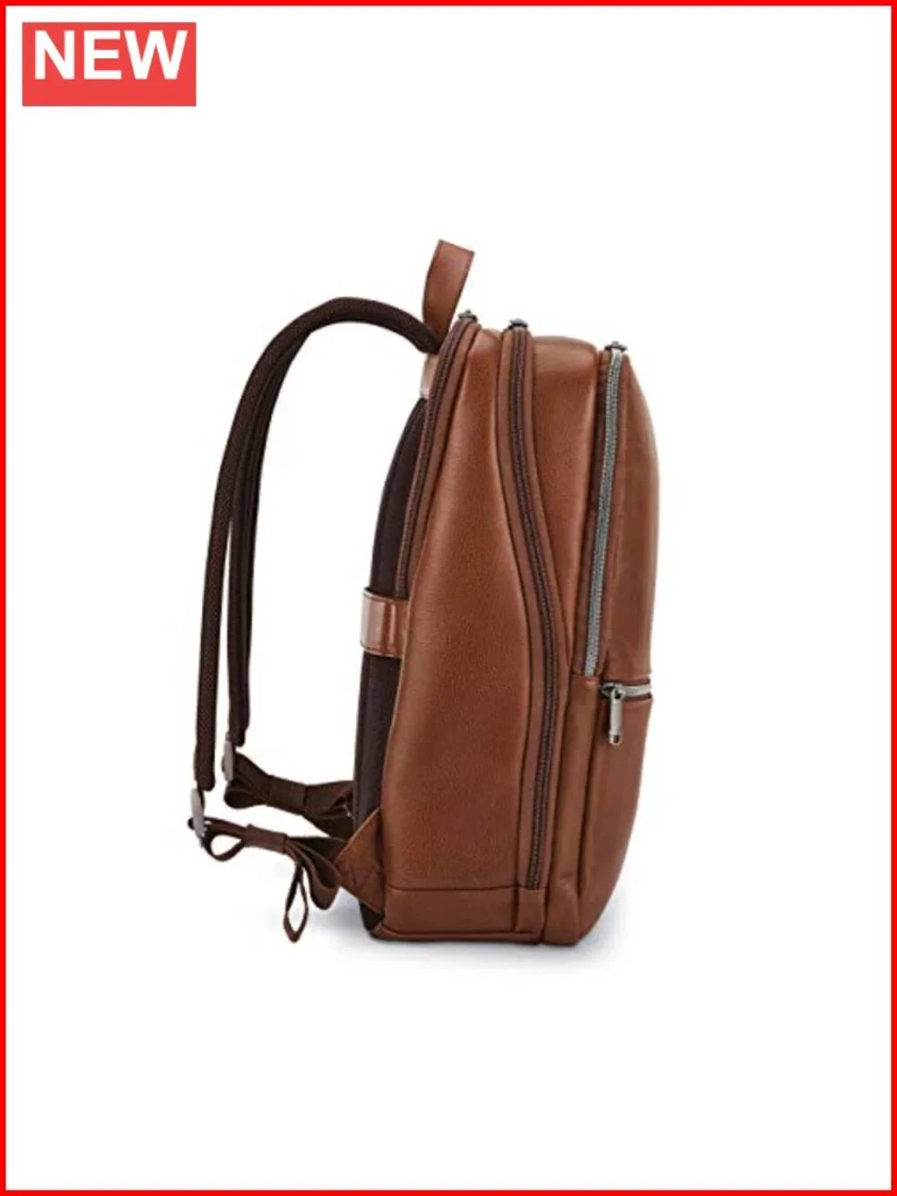 Slim Leather Backpack with Laptop Pocket